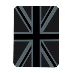 Black Union Jack British Flag Decor Magneet