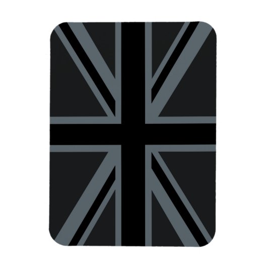 Black Union Jack British Flag Decor Magneet (Verticaal)