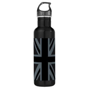 Black Union Jack British Flag Design past het aan Waterfles