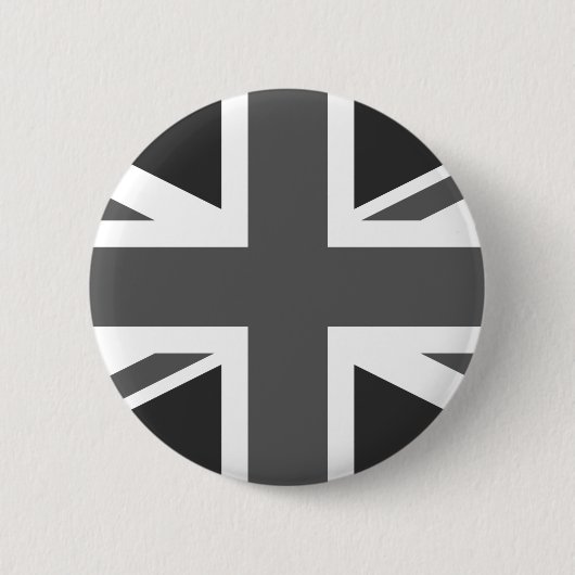 Black Union Jack British Flag Pin Button (Voorkant)