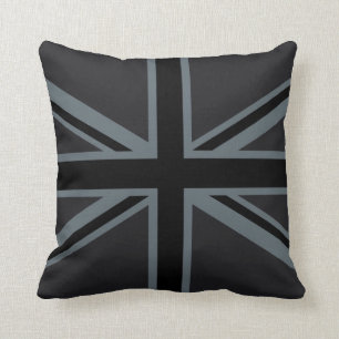 Black Union Jack UK Flag Design Kussen