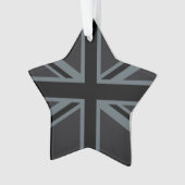 Black Union Jack UK Flag Design Ornament (voorkant)