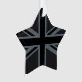 Black Union Jack UK Flag Design Ornament (voorkant)