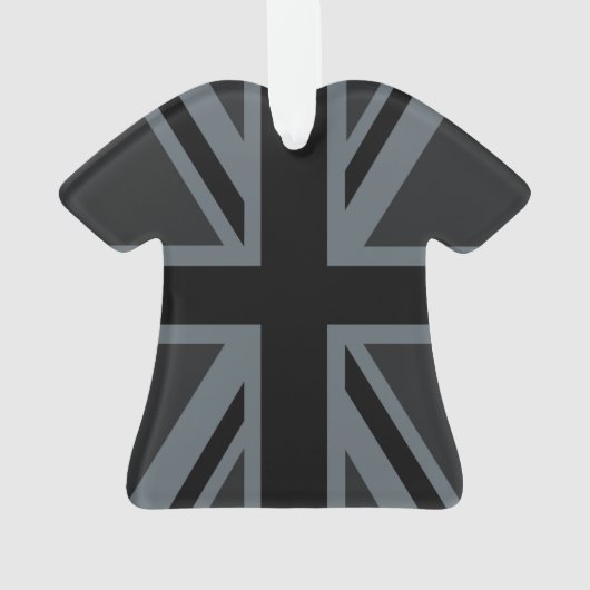 Black Union Jack UK Flag Design Ornament (achterkant)