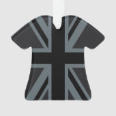 Black Union Jack UK Flag Design Ornament (voorkant)