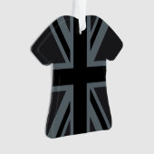 Black Union Jack UK Flag Design Ornament (voorkant)