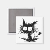 Black Unkempt Kitten GabiGabi Magneet (Voorkant / Achterkant)