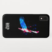 *~* Black USA vlag Eagle American Red Blue Case-Mate iPhone Case (Achterkant (horizontaal))
