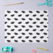 Black Vampire Lips and Teeth on White Decoupage Tissuepapier (Craft)