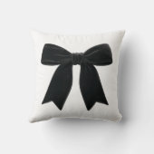 Black Velvet Bow Elegant Posh Trendy Kussen (Achterkant)