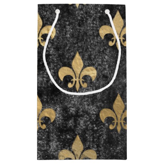 Black Velvet Fleur De Lis Mardi Gras Orleans Klein Cadeauzakje (Achterkant)