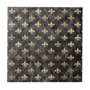 Black Velvet Fleur De Lis Mardi Gras Orleans Tegeltje