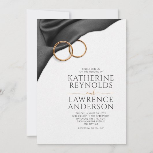 Black Velvet Wedding Invitation (Devant)