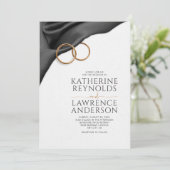 Black Velvet Wedding Invitation Kaart (Staand voorkant)