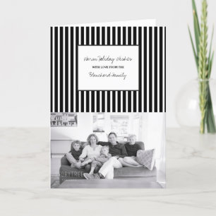 Black Vertical Festive Stripes Holiday Photo Feestdagen Kaart