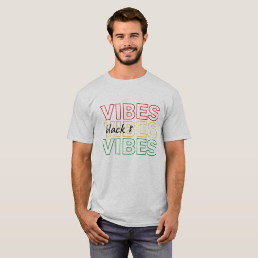 Black Vibes Inspirational Graphic Design T-shirt (Voorkant volledig)