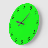 Black Vijf oClock ergens op Lime Green Grote Klok (Hoek)