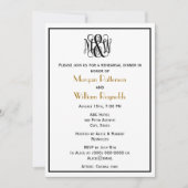 Black Vine Script Monogram DIY BG Rehearsal Fleur Kaart (Voorkant)