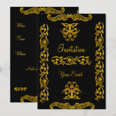 Black Vintage Créer votre événement Invitation (Devant / Derrière)