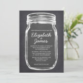 Black Vintage Mason Jar Invitations de mariage (Debout devant)