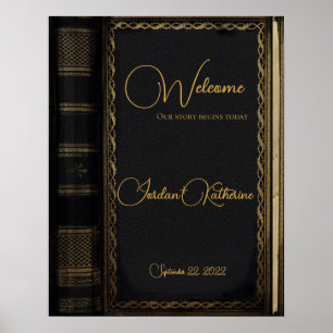 Black Vintage Storybook Welcome Mariage Poster
