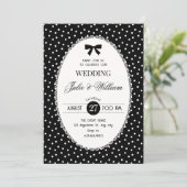 Black vintage wedding kaart (Staand voorkant)