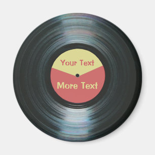 Black Vinyl Music met Red en Yellow Record Label Magneet