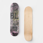 Black violet b collage art sur skateboard (Recto)