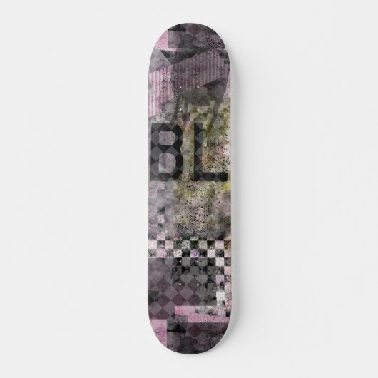 Black violet b collage art sur skateboard (Devant)