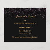 Black violet Graduation Party Enregistrer la carte (Dos)
