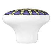 Black Violet Paars Faux Gold Mandala Pattern Keramische Knop (Zijkant)