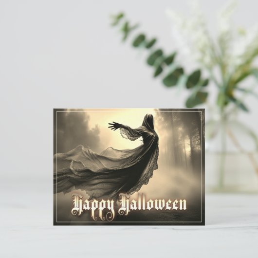 Black Vrouw Ghost in Hellscape - Halloween (Staand voorkant)