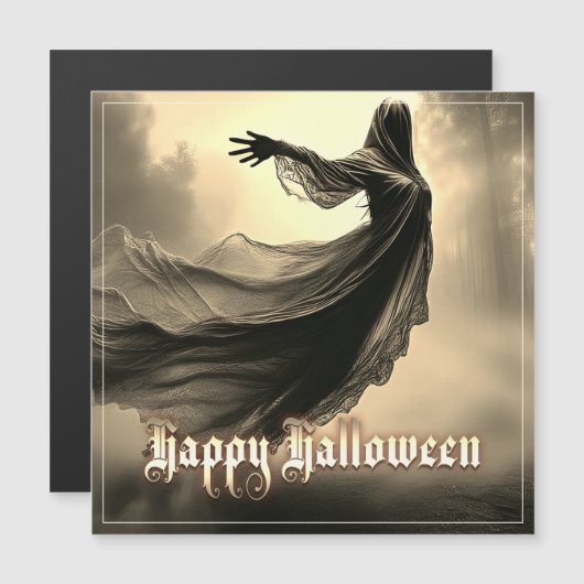 Black Vrouw Ghost in Hellscape - Halloween (Voorkant / Achterkant)