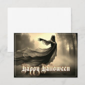 Black Vrouw Ghost in Hellscape - Halloween (Voorkant / Achterkant)