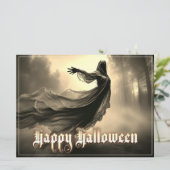 Black Vrouw Ghost in Hellscape - Halloween (Staand voorkant)