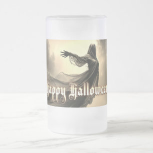 Black Vrouw Ghost in Hellscape - Halloween Matglas Bierpul