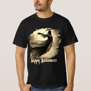 Black Vrouw Ghost in Hellscape - Halloween T-shirt