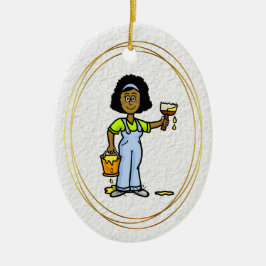 Black Vrouw House Painter Ornament