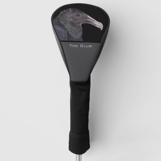 Black Vulture Illustration Golfheadcover (Voorkant)