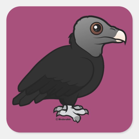 Black Vulture Vierkante Sticker (Voorkant)