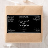 Black w white curly text cosmetics bottle label  (Insitu)