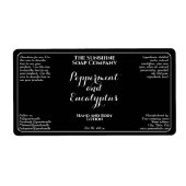 Black w white curly text cosmetics bottle label  (Voorkant)