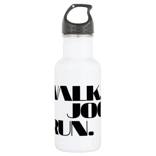 BLACK WALK JOG RUN (font CHUNKY) Waterfles (Voorkant)