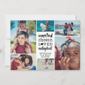 Black Wanted Chosen Loved Aangenomen Photo Collage Aankondiging (Voorkant)