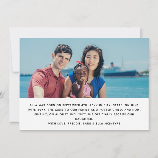 Black Wanted Chosen Loved Aangenomen Photo Collage Aankondiging (Achterkant)