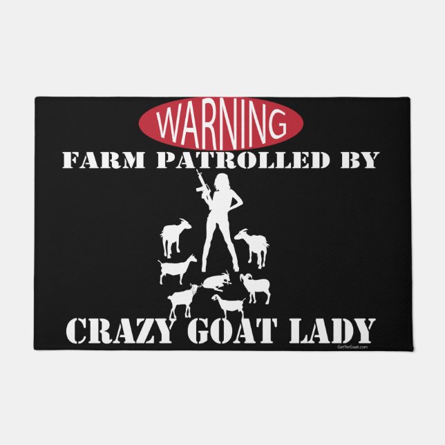 Black Warning Boerderij Patrolled by Crazy Goat La Deurmat (Voorkant)