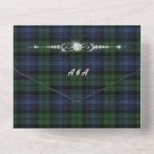 Black Watch Ancient Scottish Tartan All In One Uitnodiging (Achterkant)