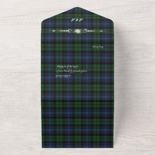 Black Watch Ancient Scottish Tartan All In One Uitnodiging (Buitenkant)
