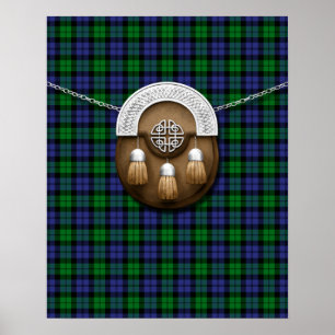 Black Watch Militaire Tartan en Sporran Poster