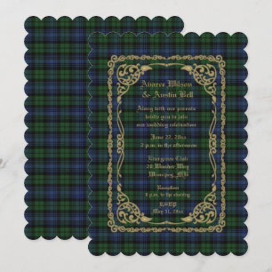 Black Watch Oude Tartan Met Gouden Lijst Kaart